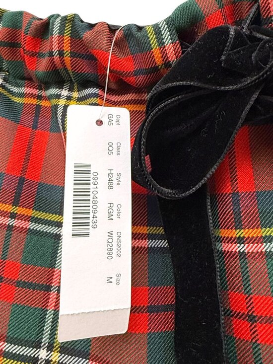 J. CREW Plaid Maxi Skirt Medium Red Plaid Ruffle Tiers Wool Blend Holiday NWT - Picture 5 of 12